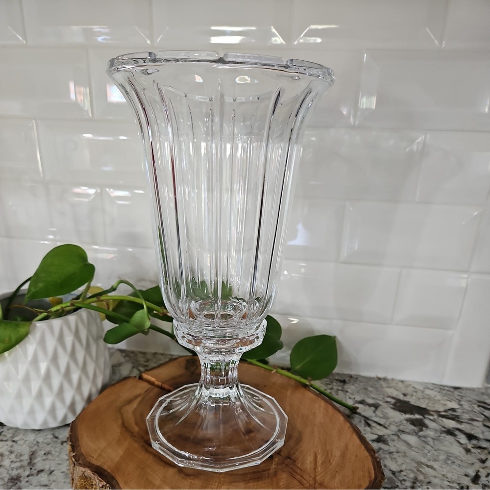 NEW in Box 12" Crystal Hurricane St. George Crystal Base Stand + Globe USA